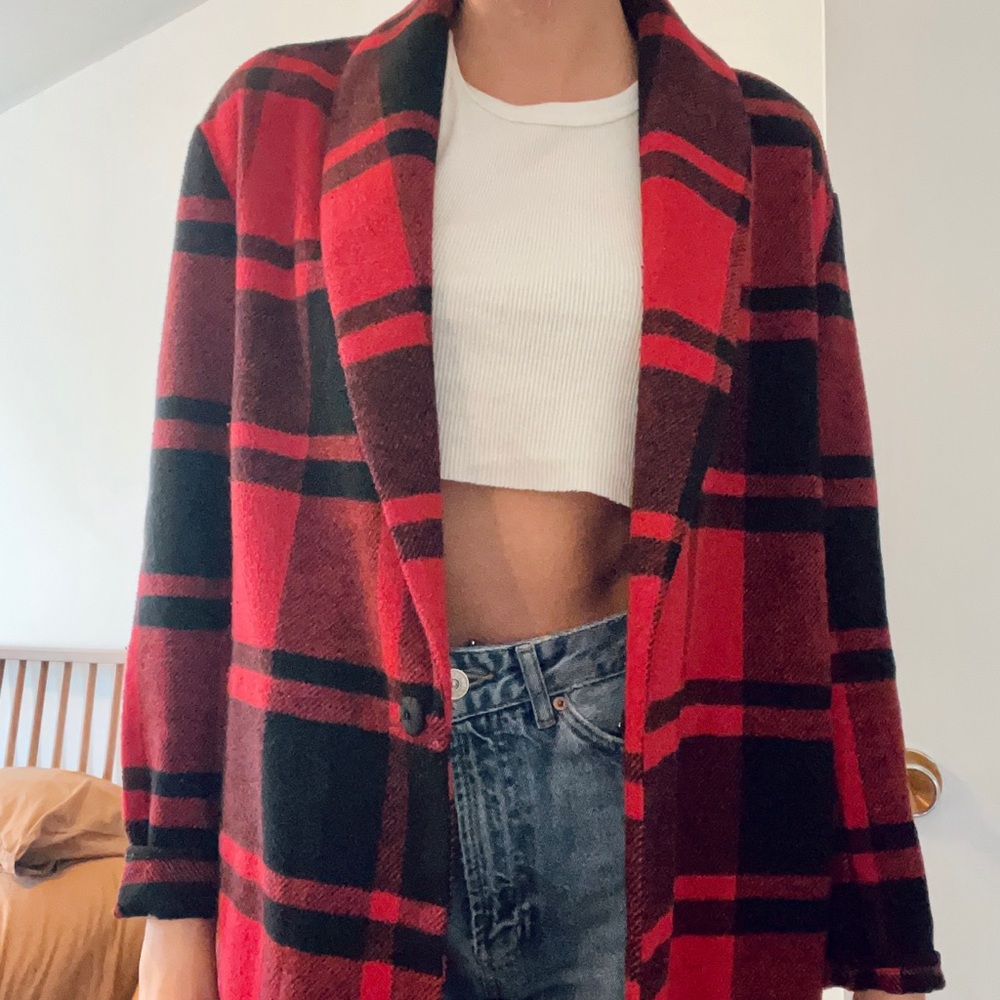 Red plaid jacket